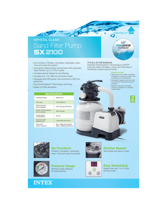 Intex SX2100 Sand Filter Pump (220-240 V)