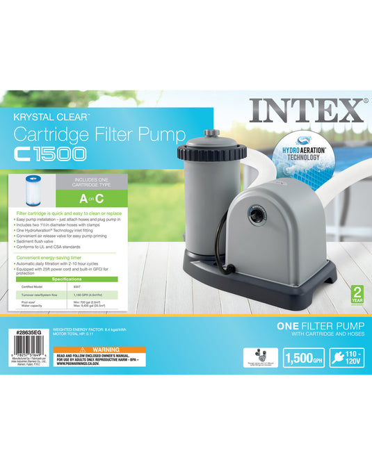 Intex C1500 Cartridge Filter Pump (220-240 V)