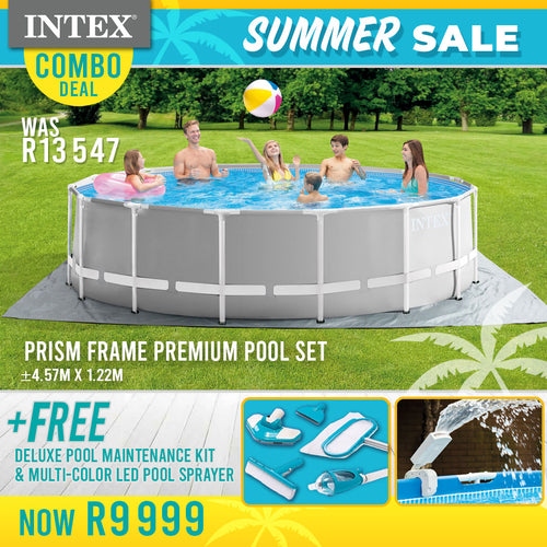 Intex Prism Frame Premium Pool Set 4.57mx1.22m Bundle