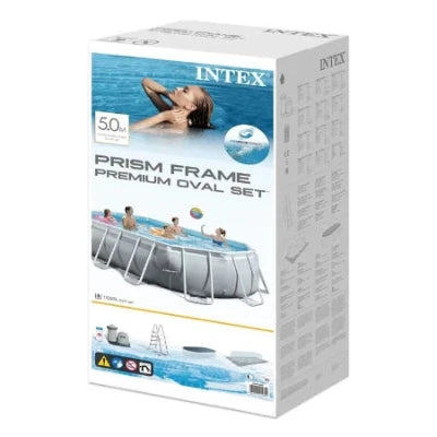 Intex 5.03m x 2.74m x 1.22m Prism Frame Oval Pool Set